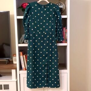 Green & White Polka Dot Dress